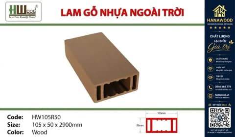 Thanh Lam Hộp Gỗ Nhựa Ngoài Trời Hwood HW105R50