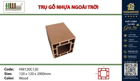 Lam Trụ Giàn Hoa Pergola Gỗ Nhựa Hwood HW120C120