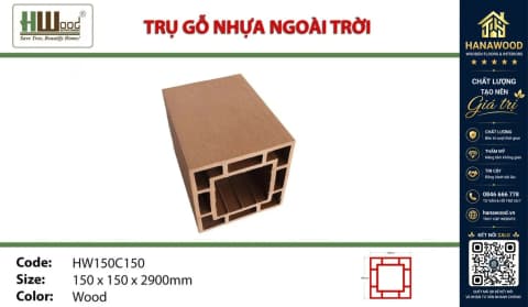 Trụ Pergola Giàn Hoa Gỗ Nhựa Ngoài Trời Hwood HW150C150