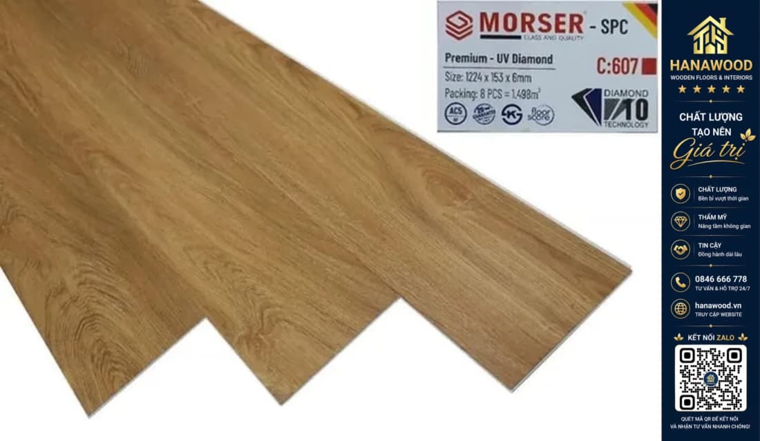 Hình ảnh Sàn Nhựa Hèm Khoá Morser Việt Nam C607 6mm
