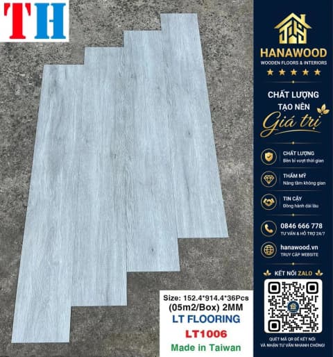 Hình ảnh Sàn Nhựa Dán Keo Taiwan THFloor LT1006 Dày 2mm