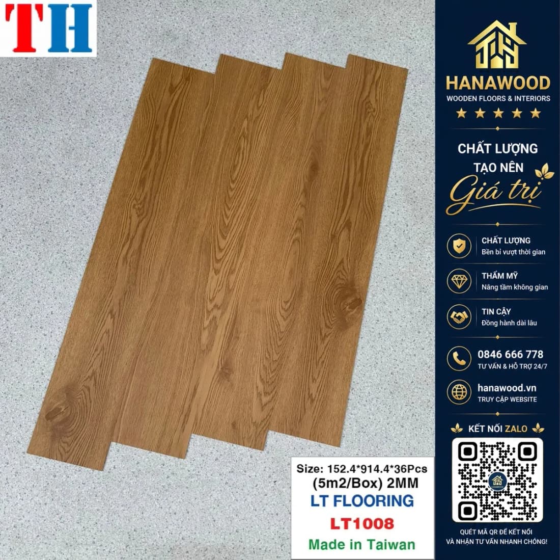 Hình ảnh Sàn Nhựa Vinyl Dán Keo 2mm THFloor LT1008