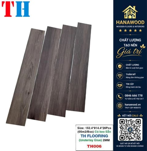 Hình ảnh Tấm Lót Sàn Nhựa Giả Gỗ THFLoor TH006 Dày 2mm