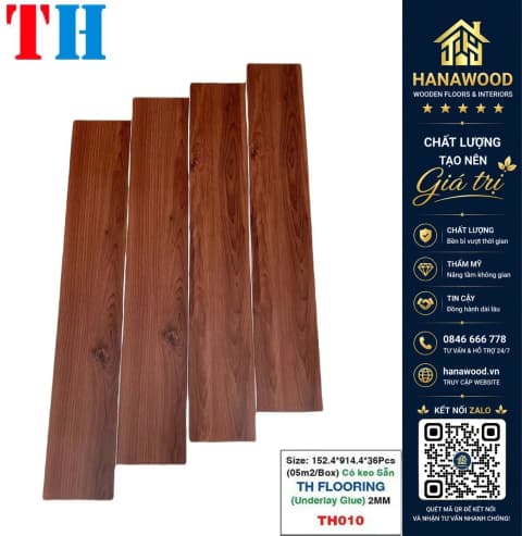 Sàn Nhựa Vinyl Có Keo Sẵn THFLoor TH010 2mm