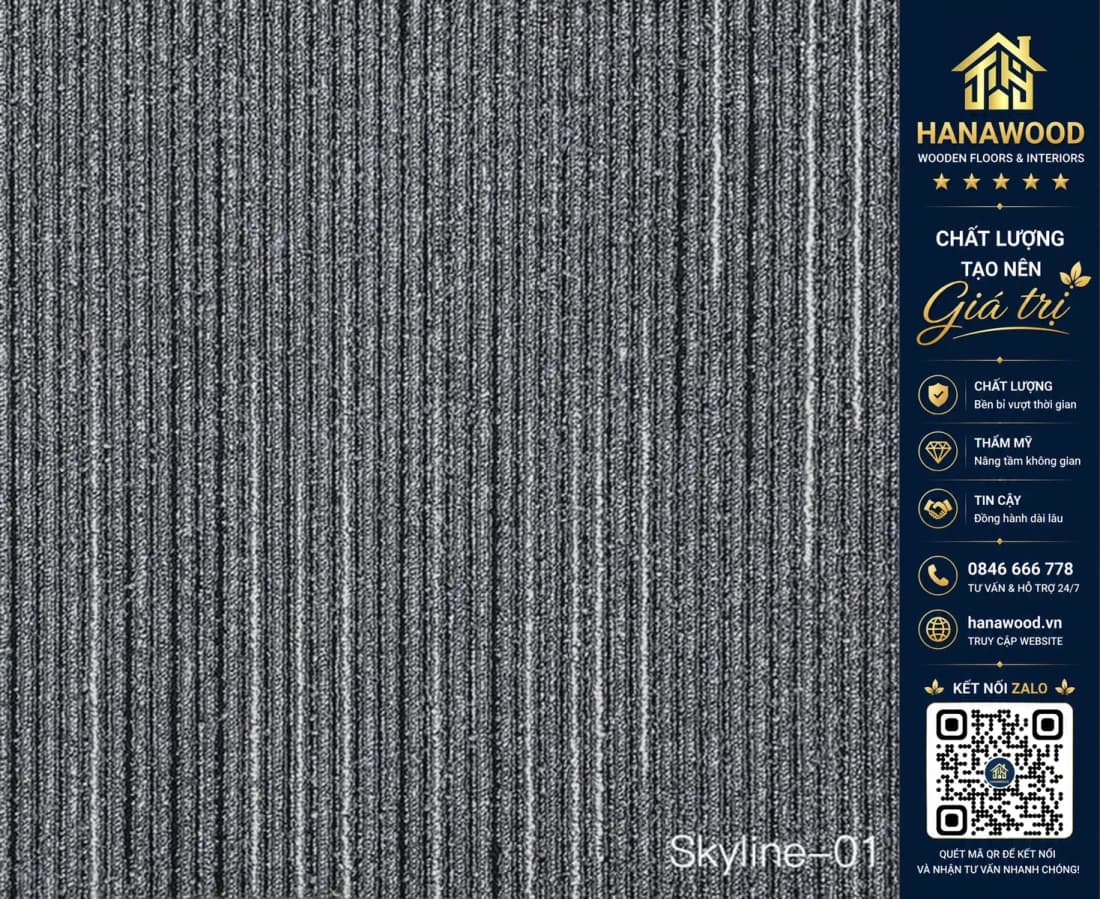 Thảm Tấm Trải Sàn Văn Phòng Skyline-01 50x50 cm