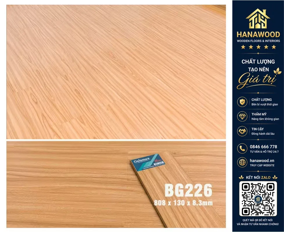 Sàn Gỗ Galamax Giá Rẻ BG226 Dày 8.3mm