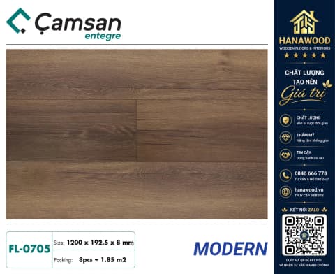 Sàn Gỗ Công Nghiệp Camsan Thổ Nhỉ Kỳ FL-0705 8mm