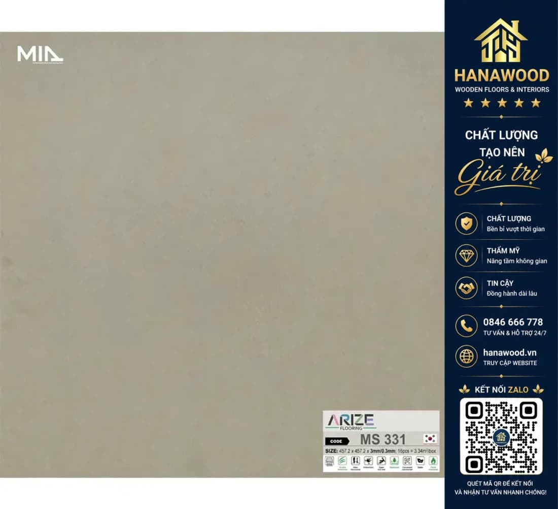 Hình ảnh Sàn Nhựa Dán Keo Giả Vân Đá ARIZE MS331 Dày 3mm