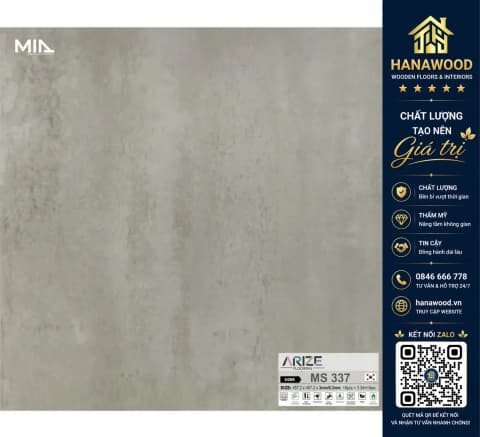 Hình ảnh Sàn Nhựa Dán Keo Giả Vân Đá ARIZE MS337 Dày 3mm