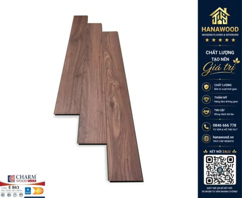 Sàn Gỗ Charmwood Việt Nam E863 Dày 8mm