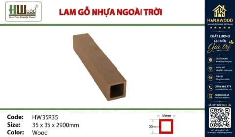Thanh Lam Hộp Gỗ Nhựa Ngoài Trời Hwood HW35R35