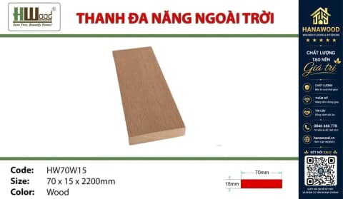 Thanh Lam Đa Năng Gỗ Nhựa Trang Trí Hwood HW70W15