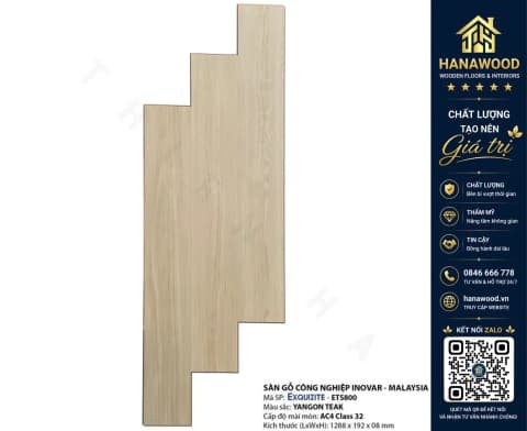 Sàn Gỗ Công Nghiệp Inovar ETS800 8mm