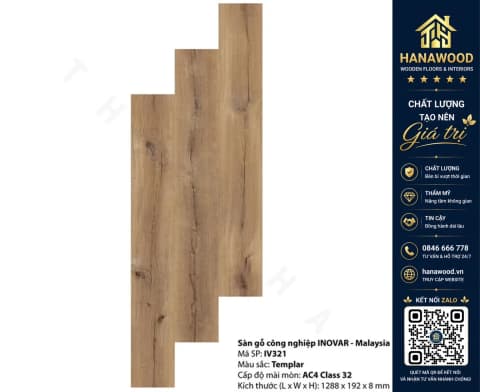 Sàn Gỗ Công Nghiệp Inovar IV321 8mm