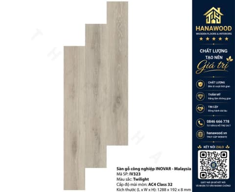 Sàn Gỗ Công Nghiệp Inovar IV323 8mm