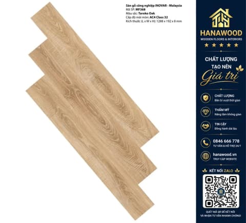Sàn Gỗ Công Nghiệp Inovar MF368 8mm