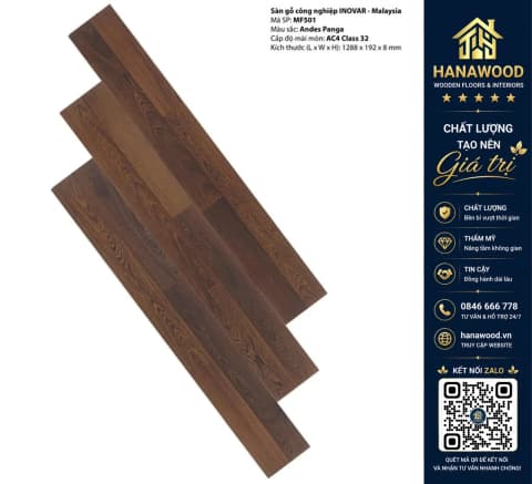 Sàn Gỗ Công Nghiệp Inovar MF501 8mm