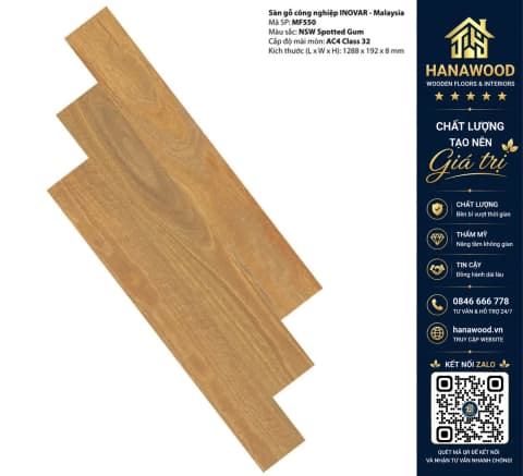 Sàn Gỗ Công Nghiệp Inovar MF550 8mm