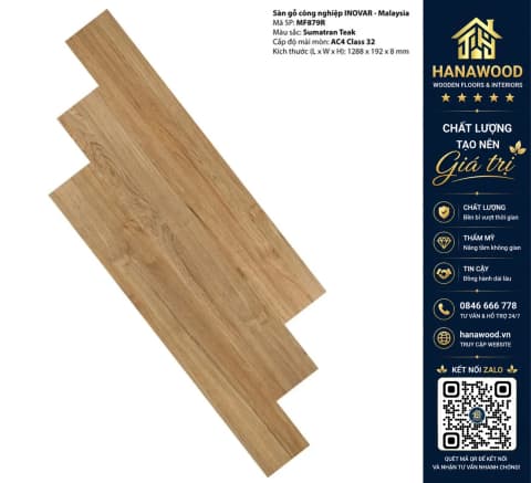 Sàn Gỗ Công Nghiệp Inovar MF879 8mm