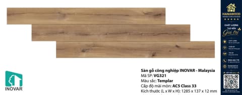 Sàn Gỗ Công Nghiệp Inovar VG321 12mm