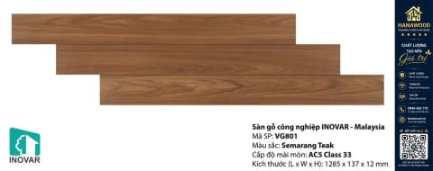 Sàn Gỗ Công Nghiệp Inovar VG801 12mm