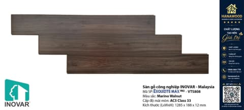 Sàn Gỗ Công Nghiệp Inovar VTS808 12mm