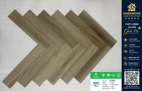 Sàn Nhựa Hèm Khóa Xương Cá MAT Floor Z-723 Dày 4mm