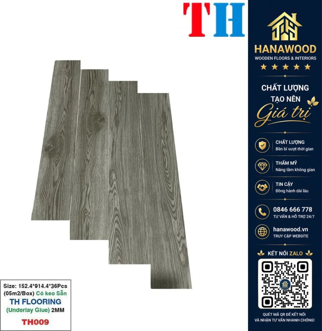 Hình ảnh Sàn Nhựa Giả Gỗ Tự Dán THFLoor TH009 2mm