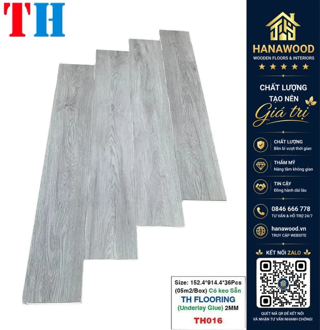 Hình ảnh Sàn Nhựa Giả Gỗ Tự Dán THFLoor TH016 Dày 2mm