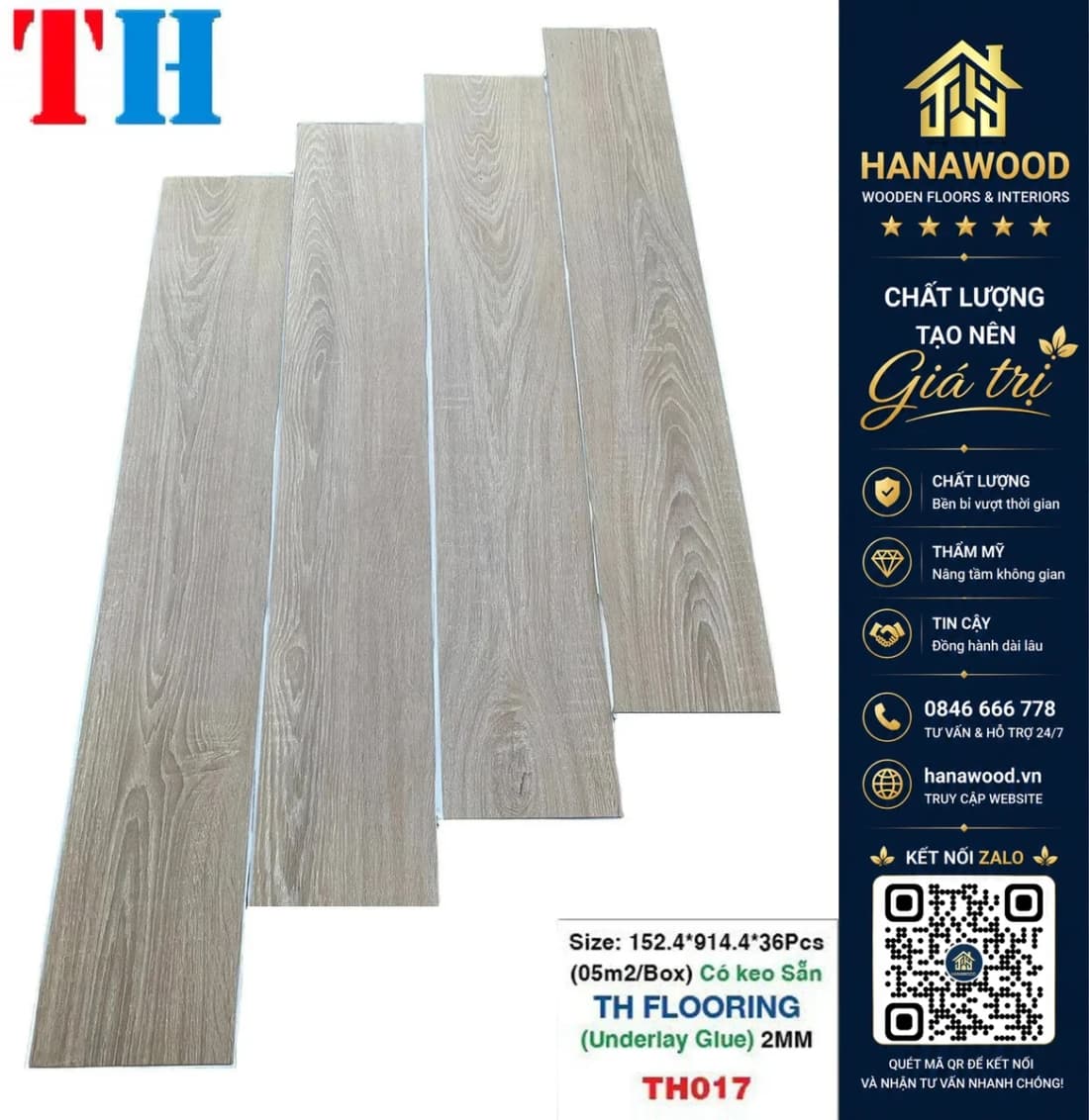 Hình ảnh Tấm Lót Sàn Nhựa THFLoor TH017 Dày 1.8mm