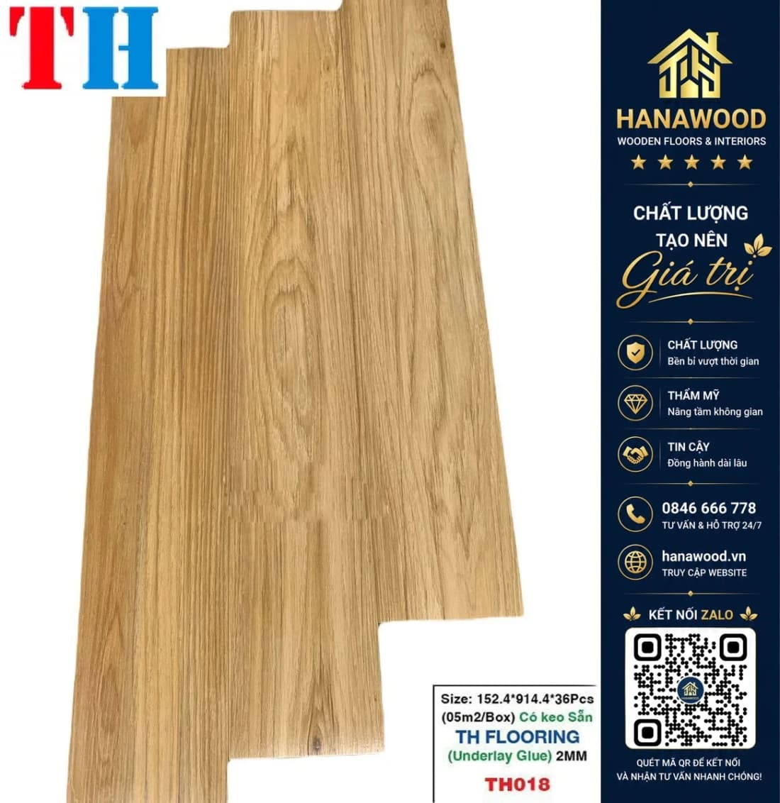 Hình ảnh Sàn Nhựa Giả Gỗ Tự Dán THFLoor TH018 Dày 2mm
