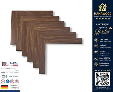 Sàn Gỗ Xương Cá Charmwood C02 12mm