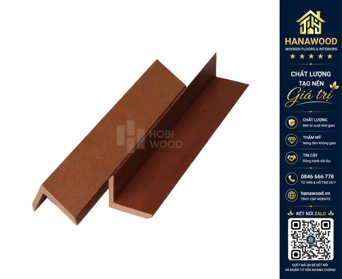 Nẹp Chữ V40x60 Ngoài Trời Hobiwood HB60G40 Maple-Leaf Red