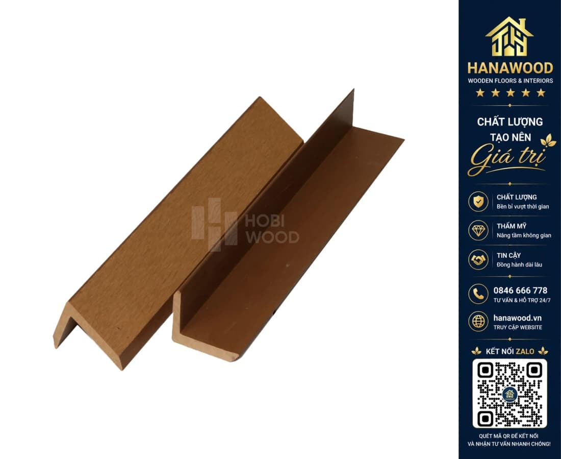 Nẹp Chữ V40x60 Gỗ Nhựa Ngoài Trời Hobiwood HB60G40 Yellow