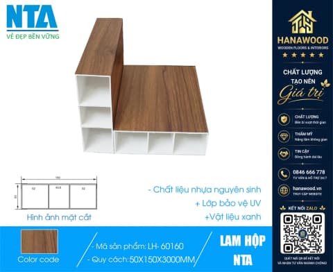 Thanh Lam Hộp Giả Gỗ Trang Trí Cầu Thang NTA 50x150 LH-60160