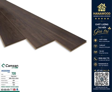 Sàn Gỗ Công Nghiệp Camsan 720 Dày 8mm