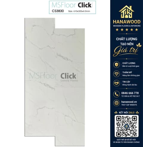 Sàn Nhựa Hèm Khoá Giả Đá MSFloor CS3830