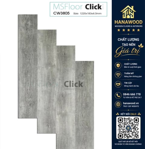 Sàn Nhựa Hèm Khoá MSFloor CW3805 4mm