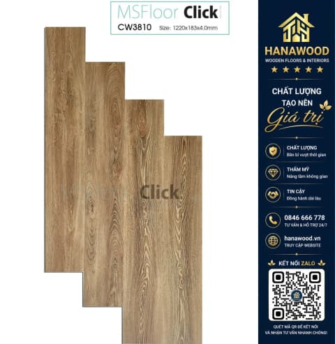Sàn Nhựa Hèm Khoá MSFloor CW3810 4mm