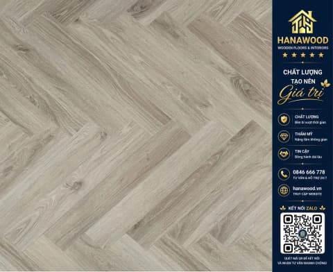 Sàn Gỗ Xương Cá Công Nghiệp 12mm Kosmos X16-4