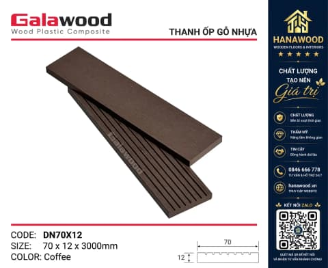 Thanh Đa Năng Gỗ Nhựa Ngoài Trời Galawood DN70X12 Coffee