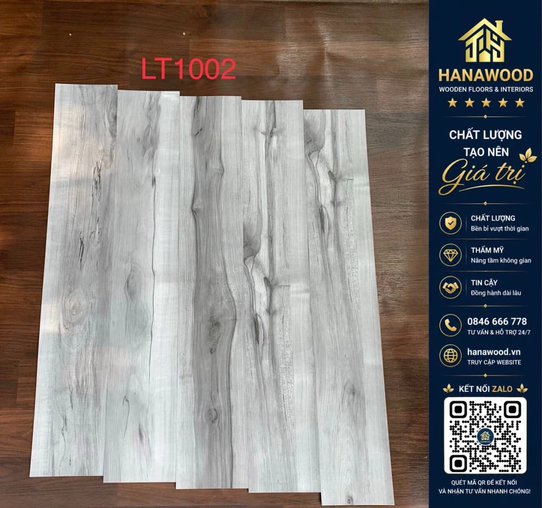 Sàn Nhựa Giả Gỗ Dán Keo Vinyl Floor LT1002