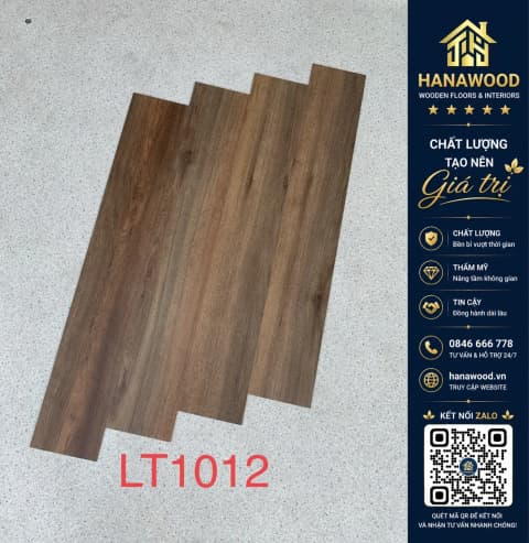 Sàn Nhựa Giả Gỗ Dán Keo Vinyl Floor LT1012