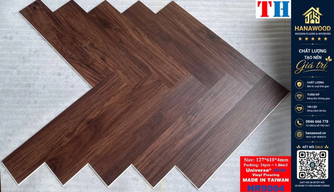 Hình ảnh Sàn Nhựa Hèm Khoá Xương Cá 4mm THFloor HR9004