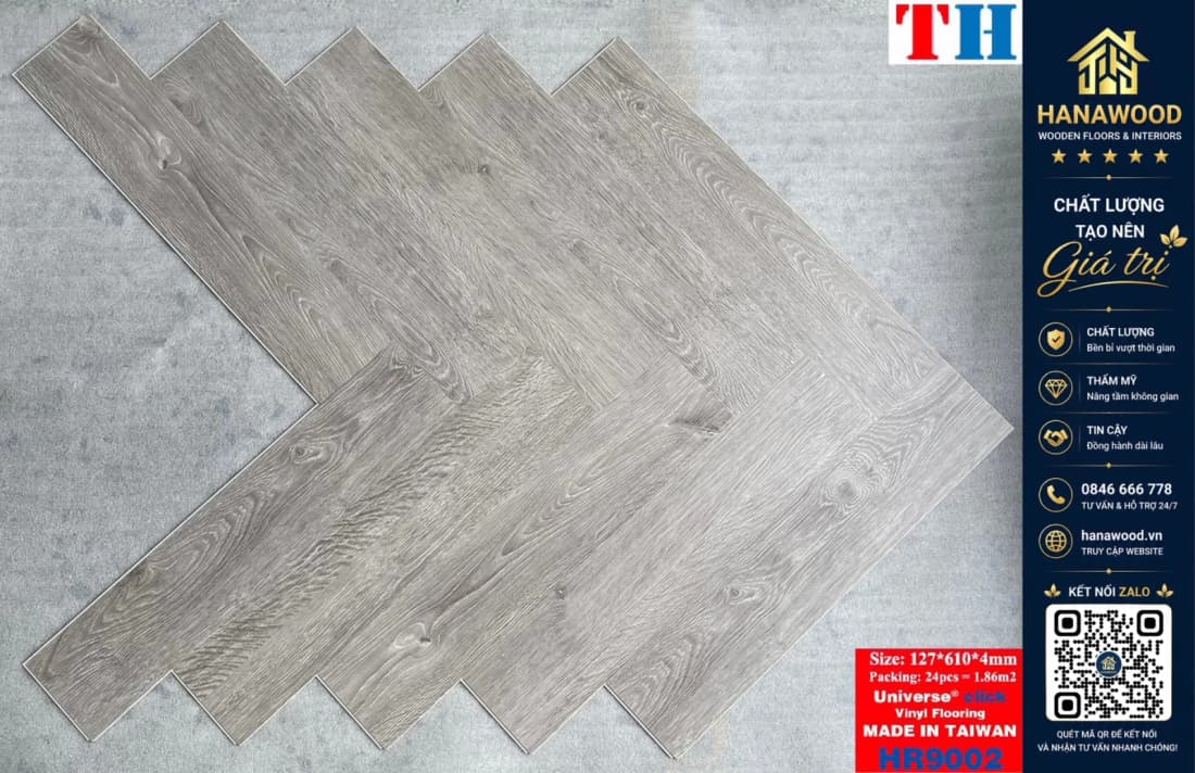 Hình ảnh Sàn Nhựa Hèm Khoá Xương Cá 4mm THFloor HR9002