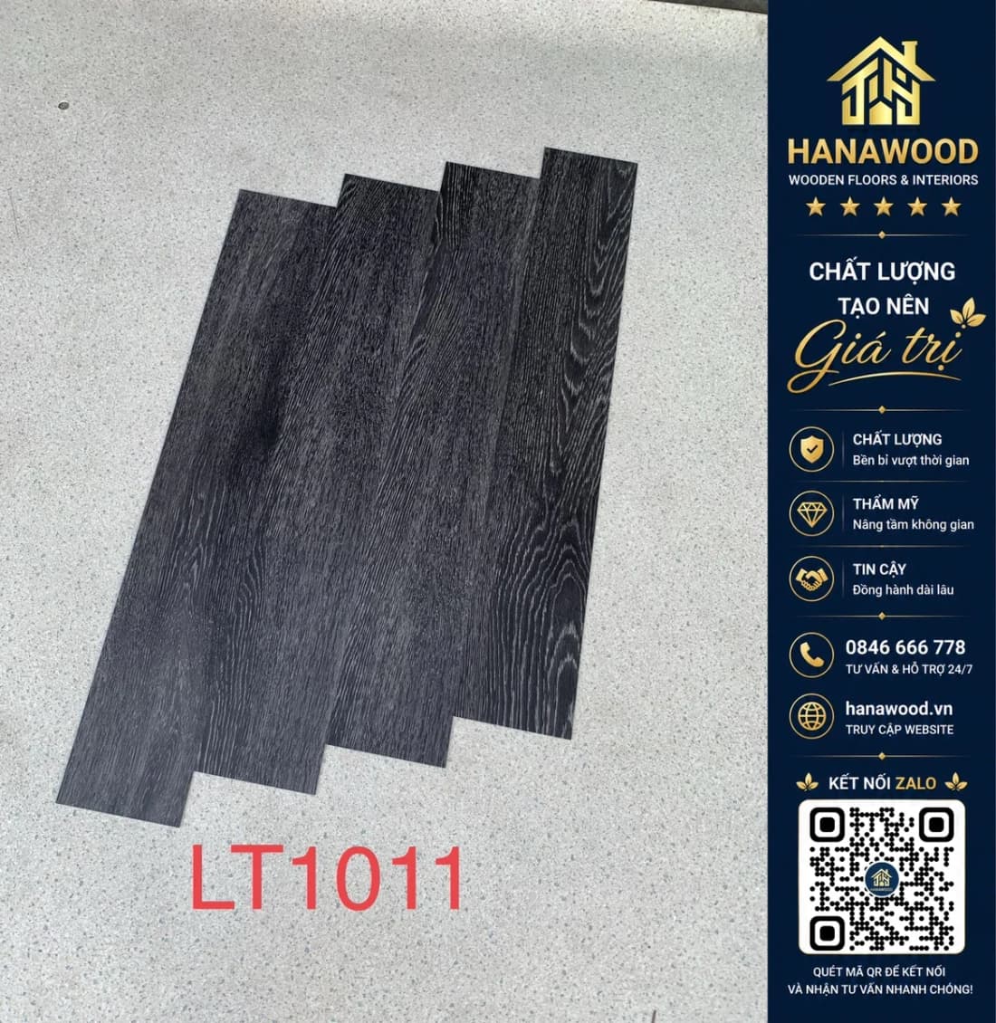 Sàn Nhựa Giả Gỗ Dán Keo Vinyl Floor LT1011
