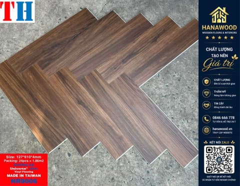 Hình ảnh Sàn Nhựa Hèm Khoá Xương Cá 4mm THFloor HR9006