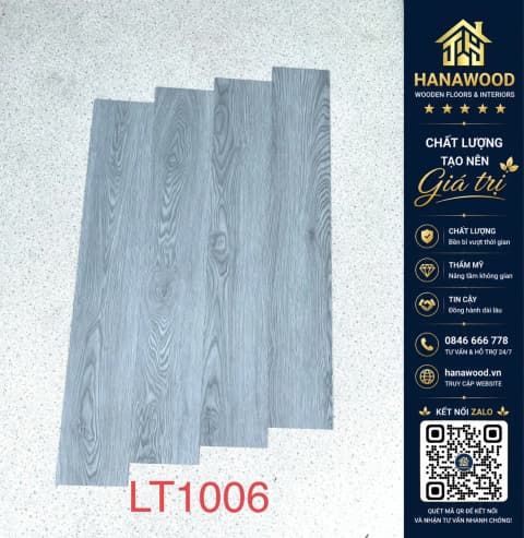 Sàn Nhựa Giả Gỗ Dán Keo Vinyl Floor LT1006