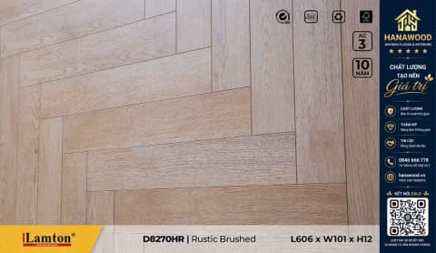 Sàn Gỗ Công Nghiệp Lamton Xương Cá D8270HR 12mm