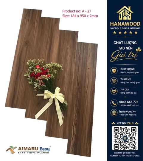 Sàn Nhựa Dán Keo Aimaru A27 Dày 2mm